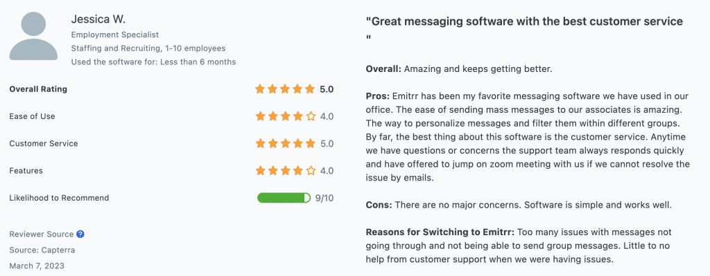customer review